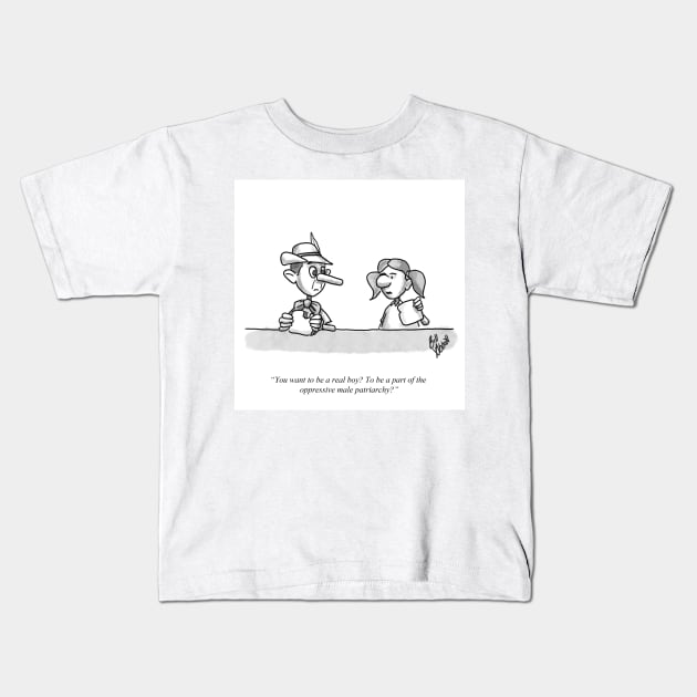 Classic Pinocchio Cartoon Kids T-Shirt by abbottcartoons